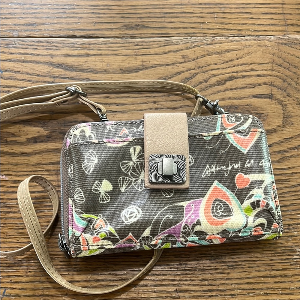 Sak roots birds Peace crossbody wallet bag